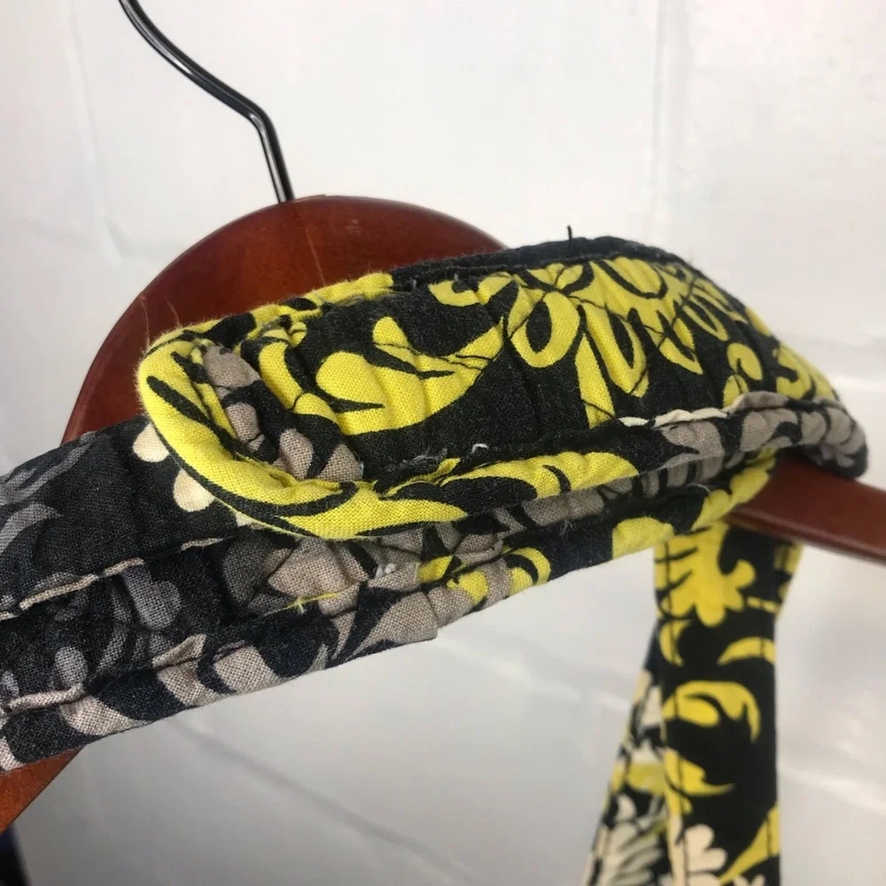 Vera Bradley Baroque Quilted Large Tote Bag Zipper Top Black Yellow Travel - Picture 5 of 10